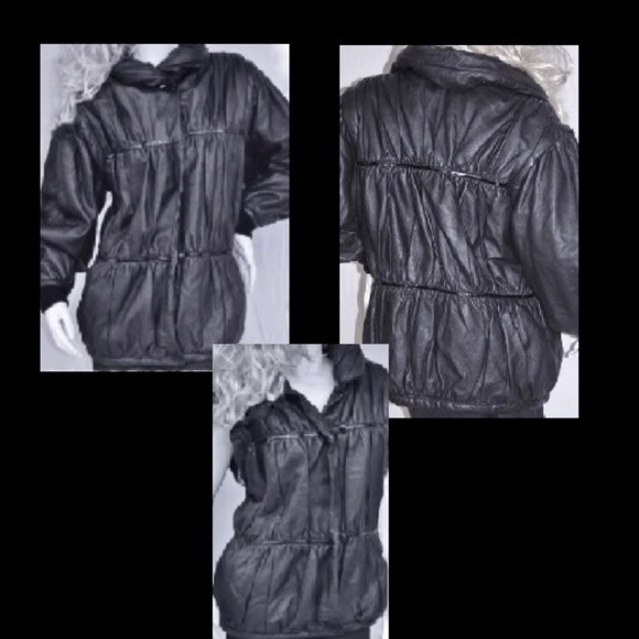 Gabja Jackets & Blazers - Italian Leather Insulated Puffer w Zip Off Sleeves